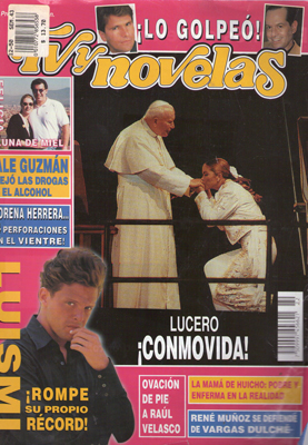 Lucero Revista Tvynovelas canta al papa