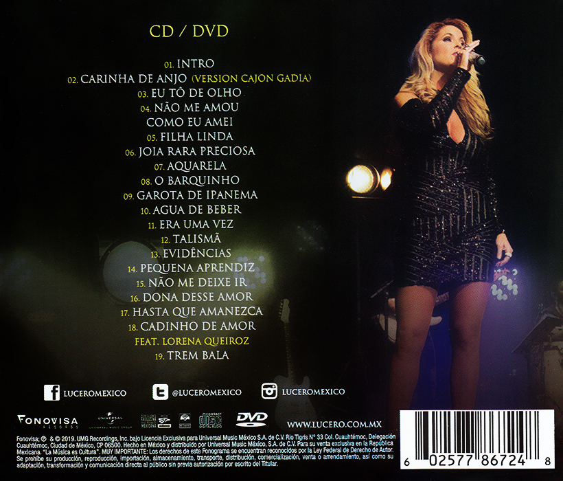 LUCERO BRASILEIRA EN VIVO TRACKLIST 2019 