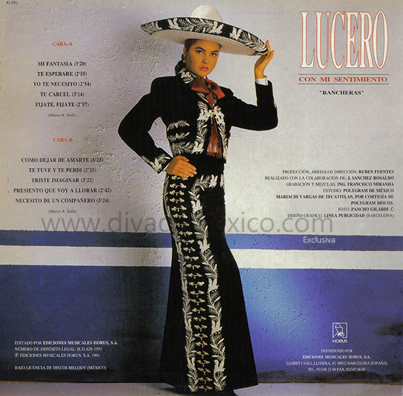 LUCERO CON MI SENTIMIENTO EDITION SPAIN LP CONTRAPORTADA