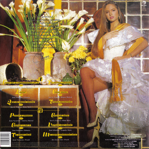 LUCERO LUCERO DE MEXICO LP CONTRAPORTADA 1992
